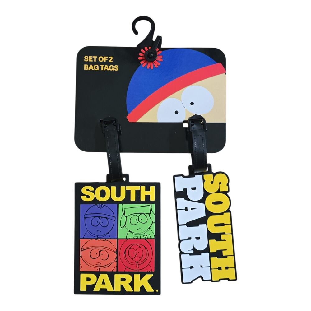 FUL South Park 2PC Luggage Tag Set Stan Kyle Cartman Kenny Cartoon Suitcase ID
